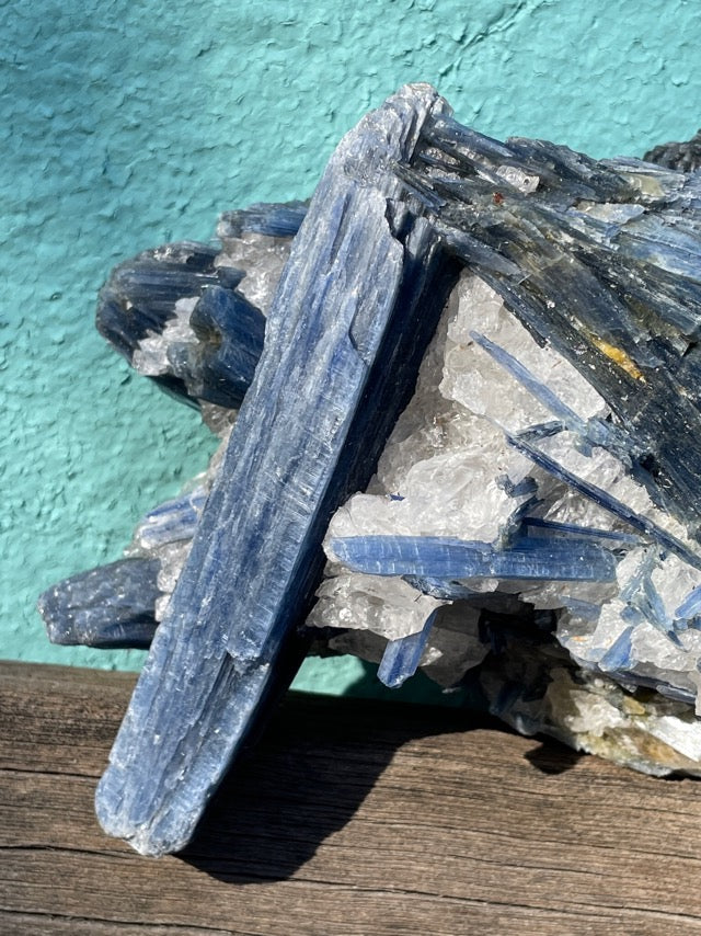 Large Blue Kyanite on Quartz Matrix