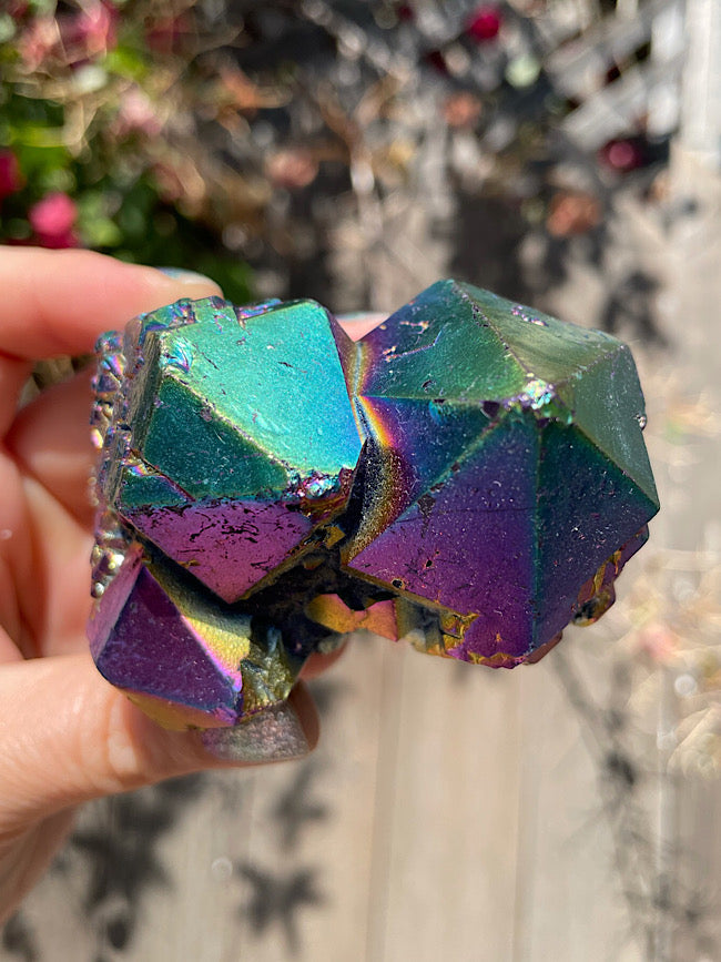 Titanium Aura Quartz Cluster