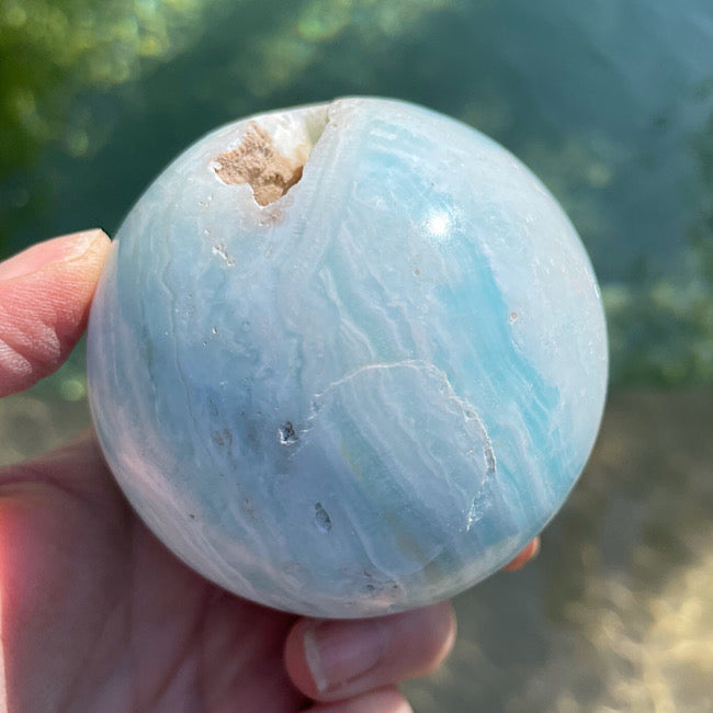 Caribbean Blue Calcite Sphere