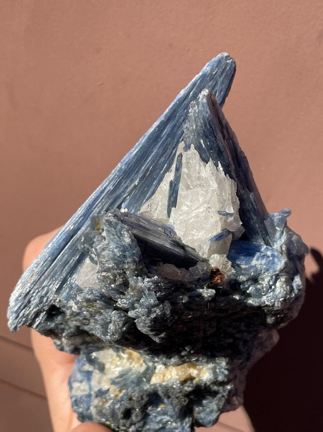 Large Blue Kyanite on Quartz Matrix