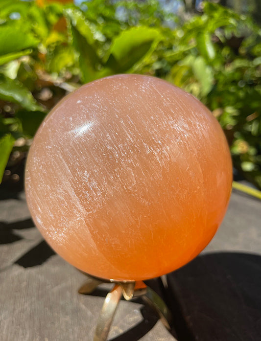 Peach Selenite XL Sphere