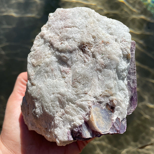 Raw Lepidolite, Quartz, and Muscovite Cluster