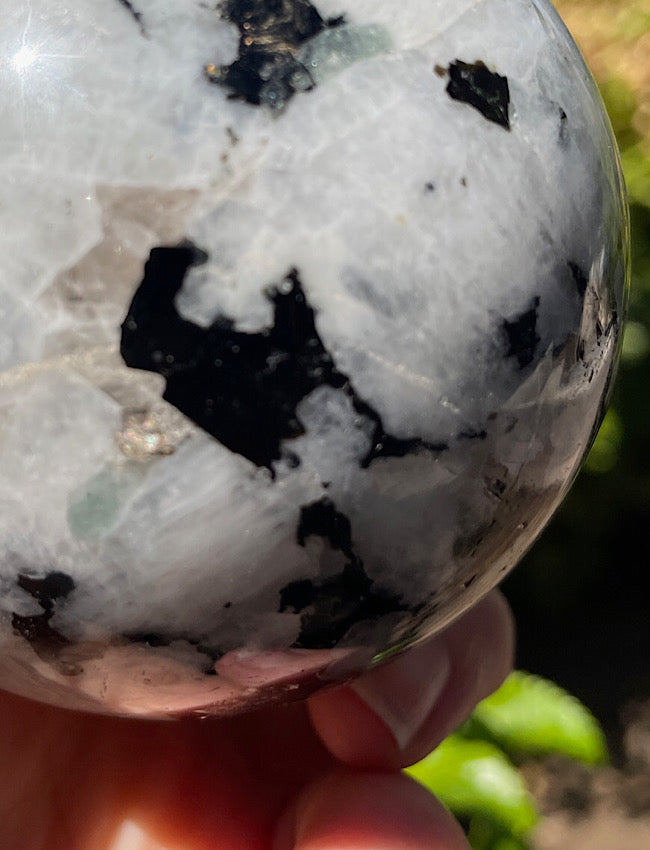 Rainbow Moonstone “White Labradorite” Sphere