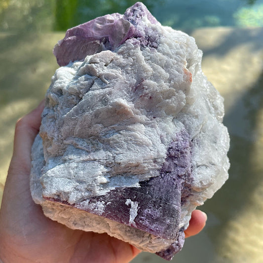 Raw Lepidolite, Quartz, and Muscovite Cluster