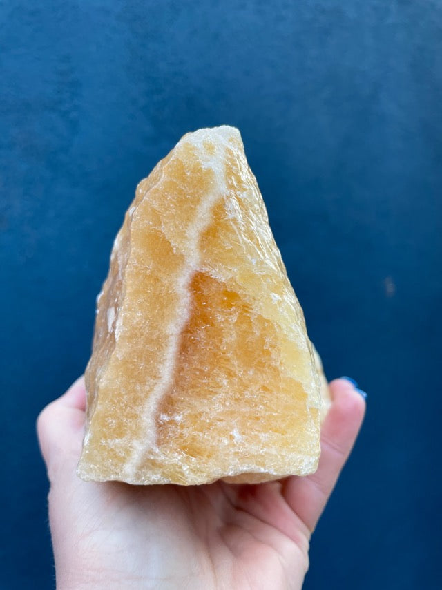 Large Orange Calcite Raw Formation