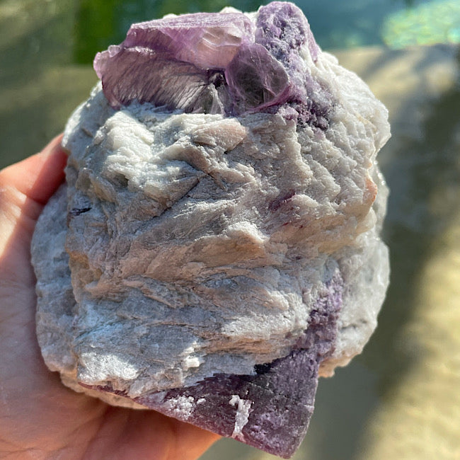 Raw Lepidolite, Quartz, and Muscovite Cluster