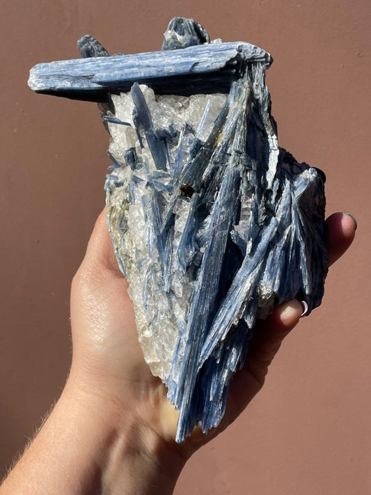 Large Blue Kyanite on Quartz Matrix