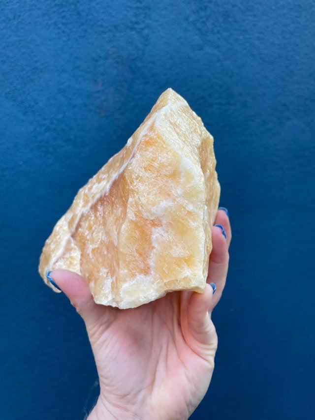 Large Orange Calcite Raw Formation