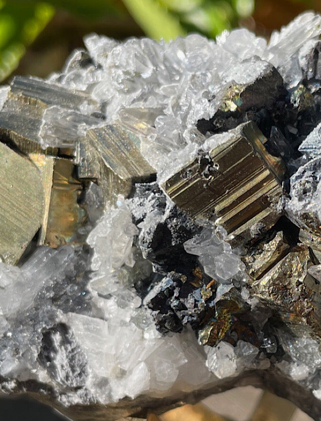 Black Tourmaline, Clear Quartz, and Pyrite Cluster