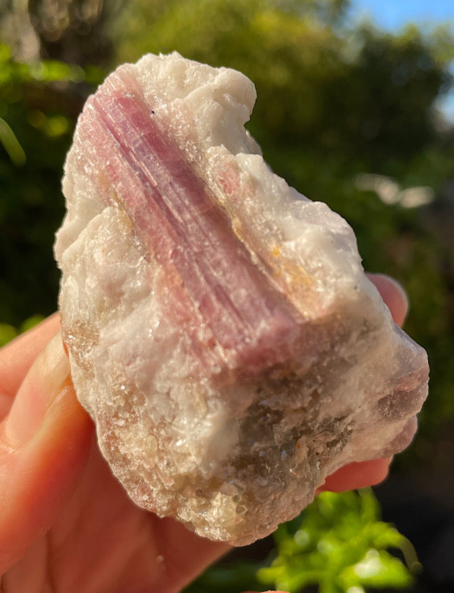 Pink Tourmaline In Quartz Matrix