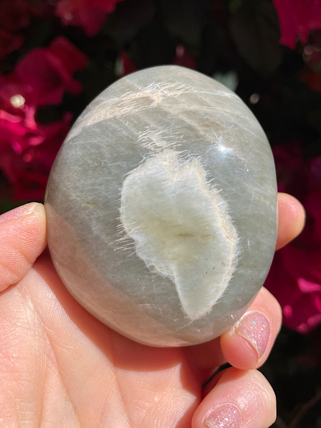 Green Moonstone Palm Stone