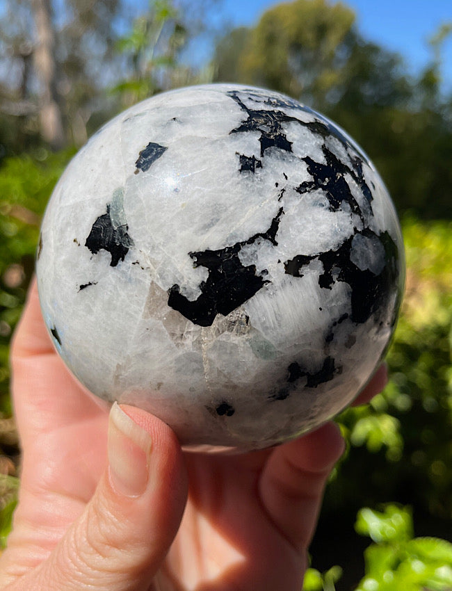 Rainbow Moonstone “White Labradorite” Sphere