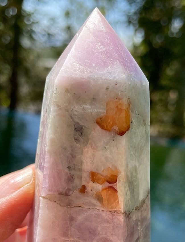 Pink & Green Kunzite Point