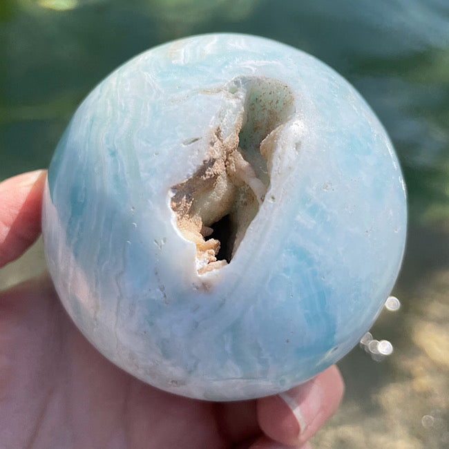 Caribbean Blue Calcite Sphere