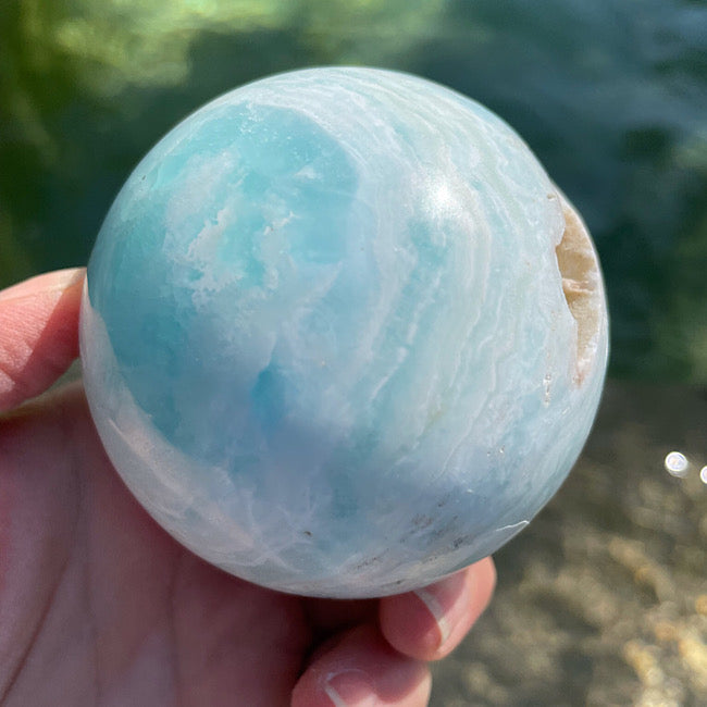 Caribbean Blue Calcite Sphere